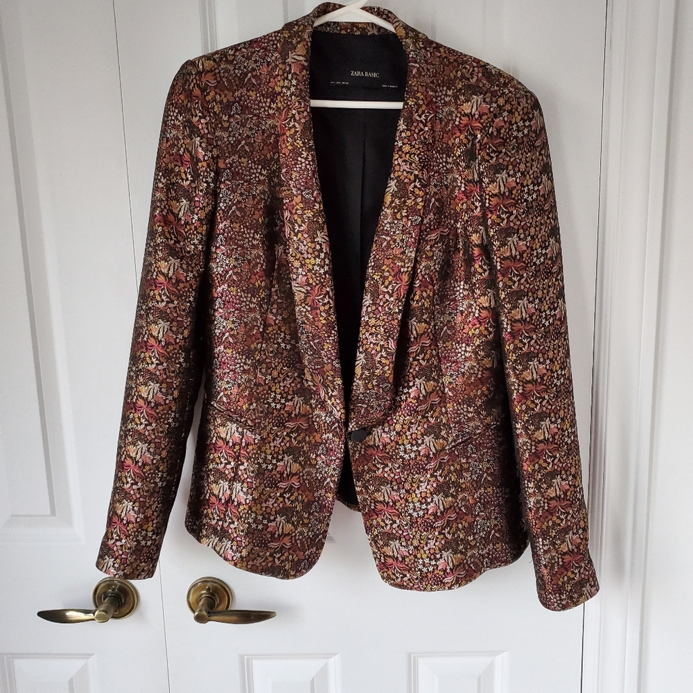 Metallic Floral Zara Blazer